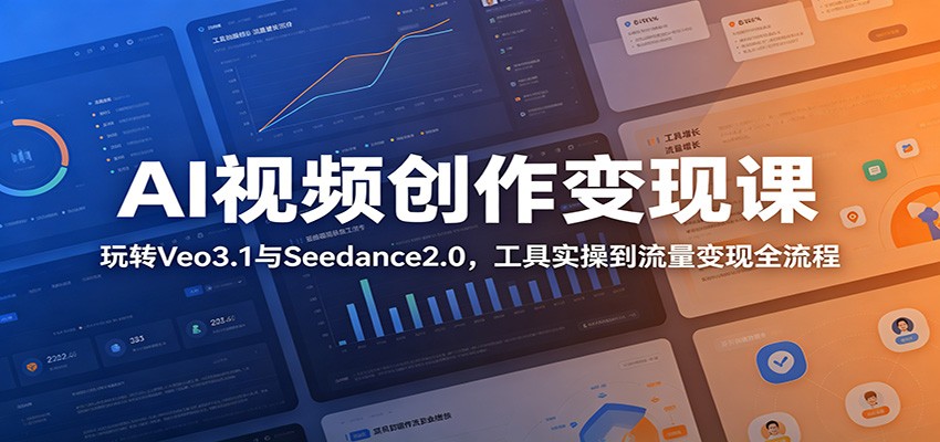 AI视频创作变现课：玩转Veo3.1与Seedance2.0，工具实操到流量变现全流程-韬哥副业项目资源网