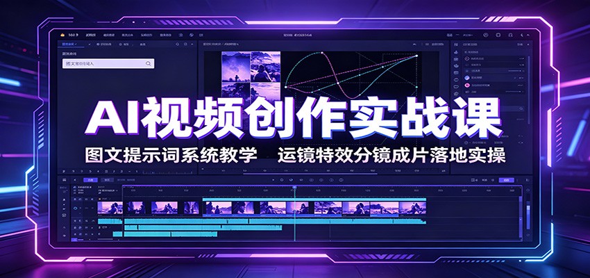 AI视频创作实战课：图文提示词系统教学，运镜特效分镜成片落地实操-韬哥副业项目资源网