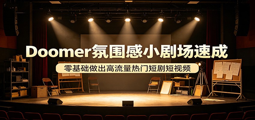 Doomer氛围感小剧场速成，零基础做出高流量热门短剧短视频-韬哥副业项目资源网