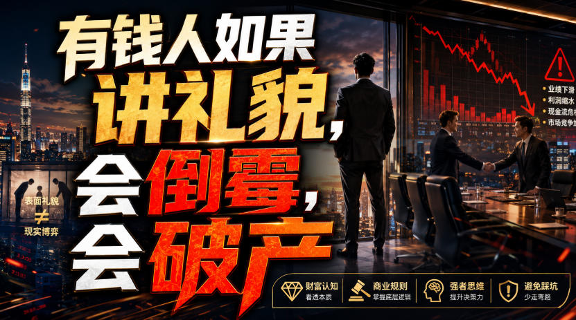 付费文章：有钱人如果讲礼貌，会倒霉，会破产-韬哥副业项目资源网