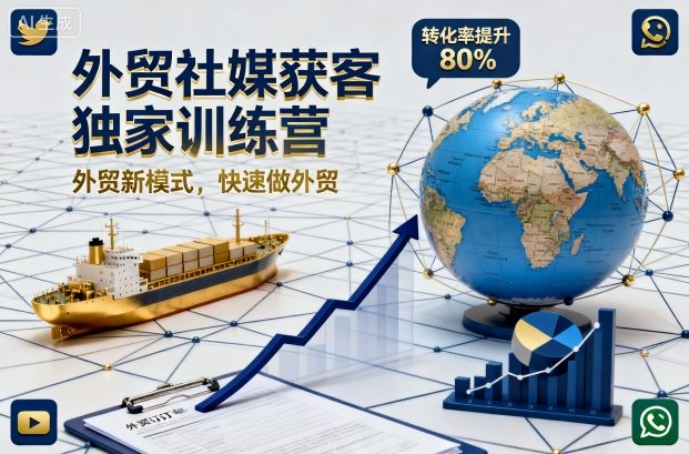 外贸社媒获客独家训练营，外贸新模式，快速做外贸(更新26年4月)-韬哥副业项目资源网