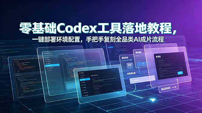 零基础Codex工具落地教程,一键部署环境配置,手把手复刻全品类AI成片流程-韬哥副业项目资源网
