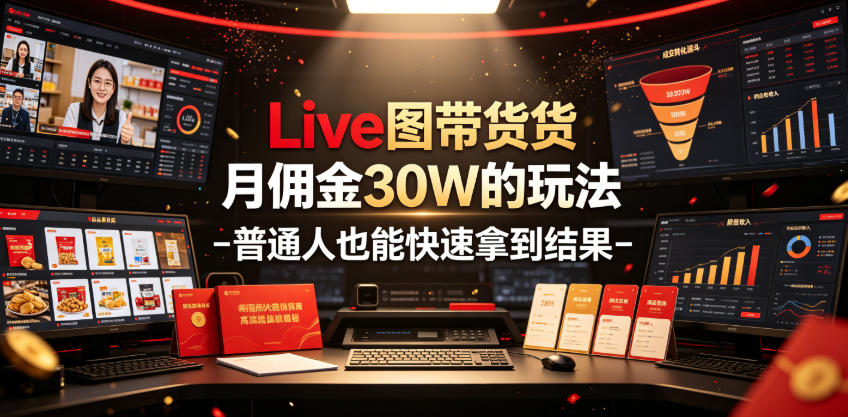 Live图带货月佣金30W的玩法-普通人也能快速拿到结果-韬哥副业项目资源网