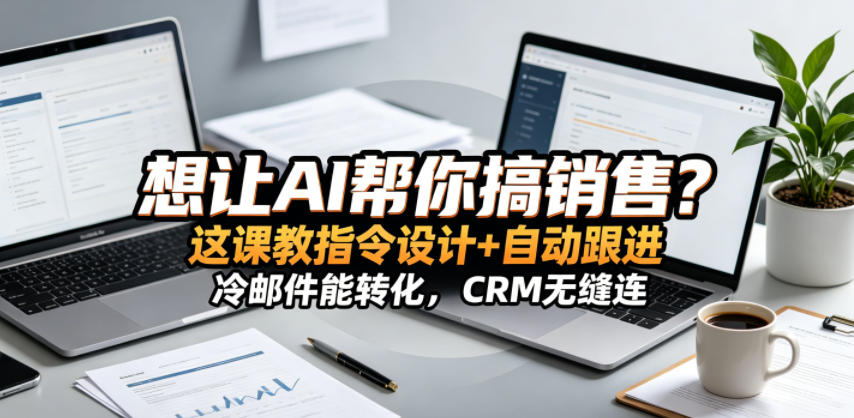 想让AI帮你搞销售？这课教指令设计+自动跟进，冷邮件能转化，CRM无缝连！【原创双语字幕】-韬哥副业项目资源网