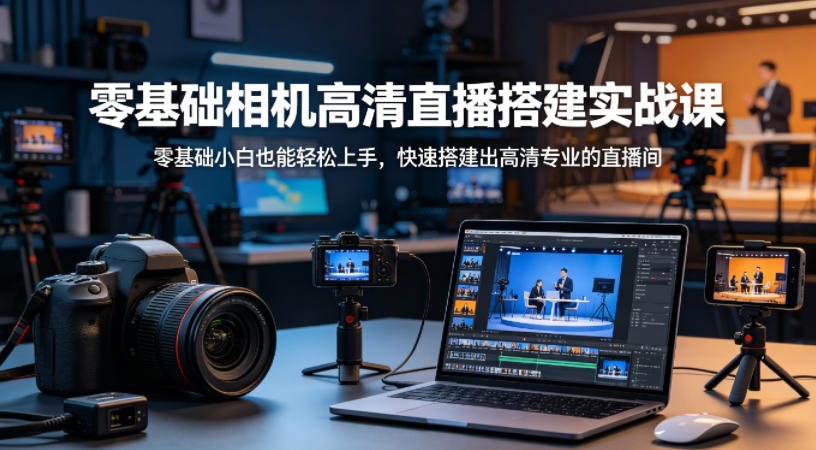 零基础相机高清直播间搭建实战课，小白也能轻松上手，快速搭建出高清专业的直播间-韬哥副业项目资源网