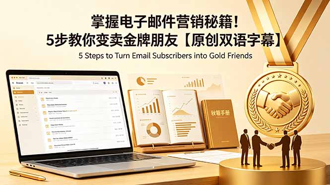 掌握电子邮件营销秘籍!5步教你变卖金牌朋友【原创双语字幕】-韬哥副业项目资源网