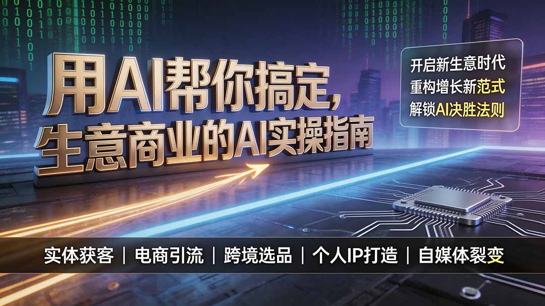 用AI帮你搞定，生意商业的AI实操指南，开启新生意时代，重构增长新范式，解锁AI时代决胜法则-韬哥副业项目资源网