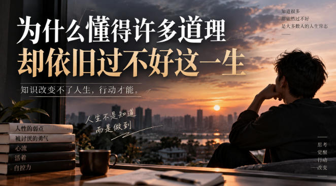某社群精选文:为什么懂得许多道理却依旧过不好这一生?-韬哥副业项目资源网