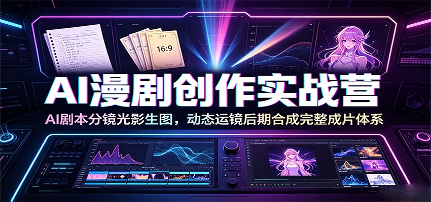 AI漫剧创作实战营：AI剧本分镜光影生图，动态运镜后期合成完整成片体系-韬哥副业项目资源网