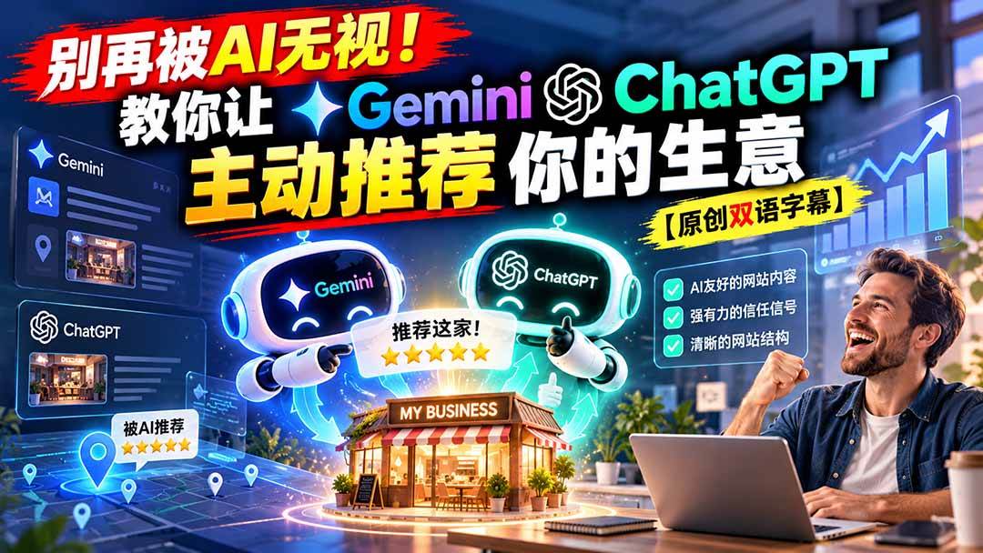 （20737期）别再被AI无视！教你让GeminiChatGPT主动推荐你的生意【原创双语字幕】-韬哥副业项目资源网