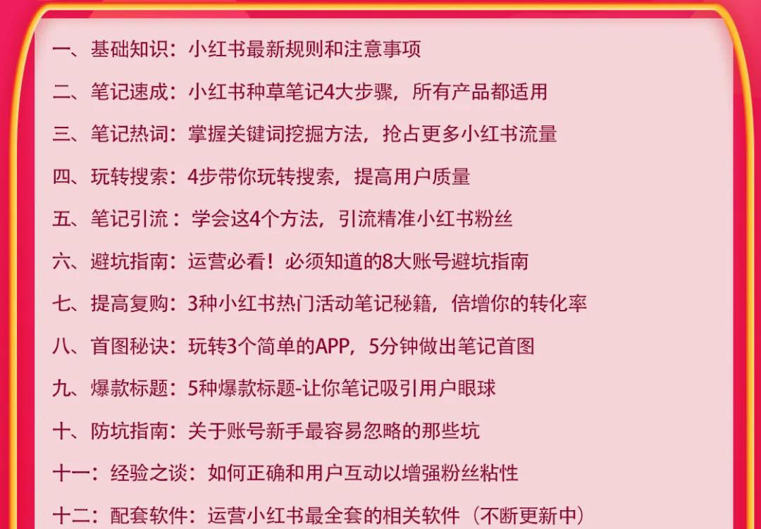 （1630期）小红书爆款推广引流训练课9.0，手把手带你玩转小红书 一部手机即可月入万元