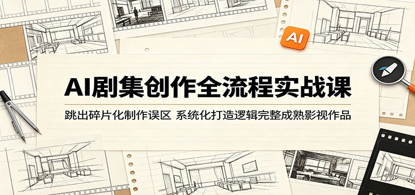 AI剧集创作全流程实战课：跳出碎片化制作误区，系统化打造逻辑完整成熟影视作品-韬哥副业项目资源网