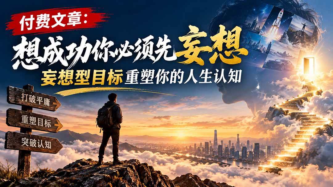 （21078期）付费文章：想成功你必须先妄想，妄想型目标重塑你的人生认知-韬哥副业项目资源网