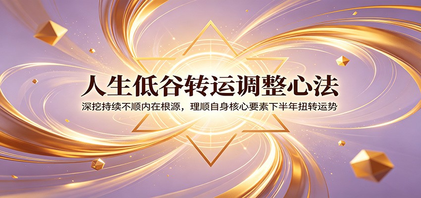 人生低谷转运调整心法：深挖持续不顺内在根源，理顺自身核心要素下半年扭转运势-韬哥副业项目资源网