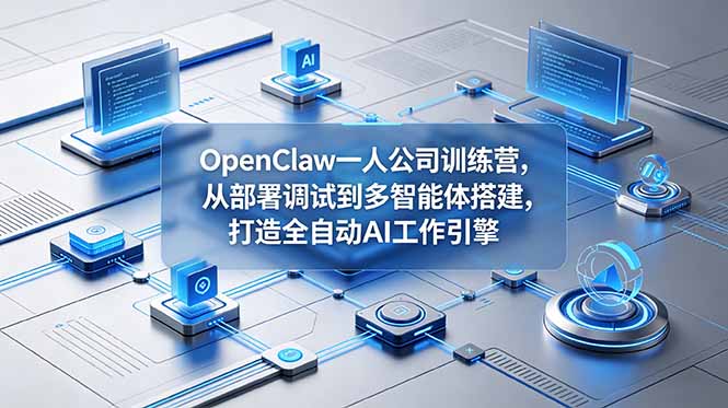 OpenClaw 一人公司训练营，从部署调试到多智能体搭建，打造全自动 AI 工作引擎-韬哥副业项目资源网