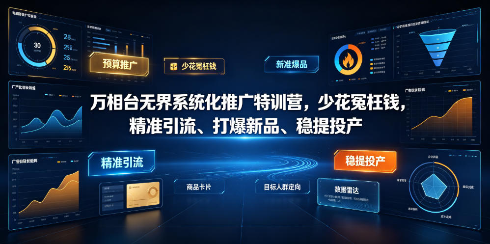 万相台无界系统化推广特训营VI0.0，少花冤枉钱，精准引流、打爆新品、稳提投产(全程录音+字幕)-韬哥副业项目资源网