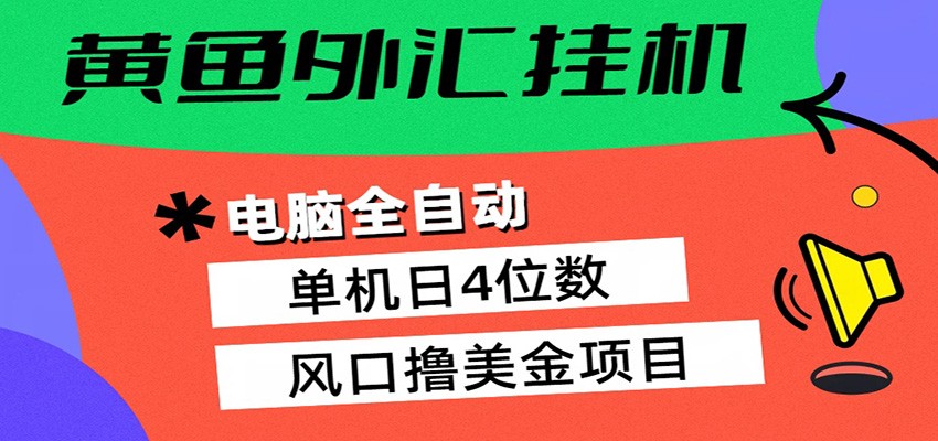 黄鱼外汇挂机：全自动赚美金、自动交易、风口项目-韬哥副业项目资源网