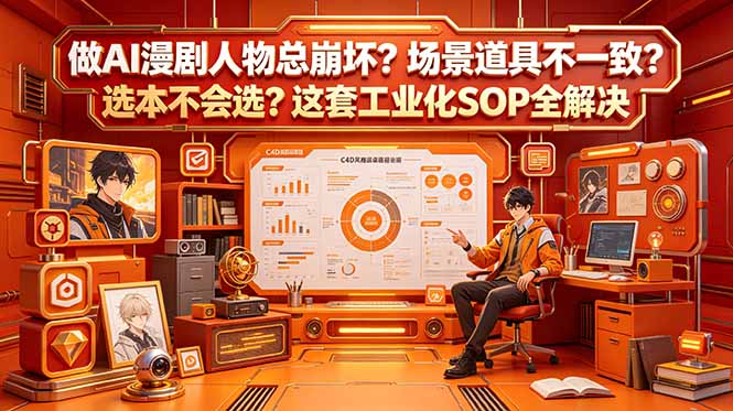 做AI漫剧人物总崩坏?场景道具不一致?选本不会选?这套工业化SOP全解决 (更新-韬哥副业项目资源网
