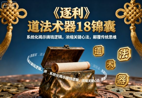 《逐利》道法术器18锦囊，系统化揭示搞钱逻辑，浓缩关键心法，颠覆传统思维-韬哥副业项目资源网