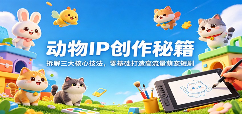 动物IP创作秘籍:拆解三大核心技法,零基础打造高流量萌宠短剧-韬哥副业项目资源网
