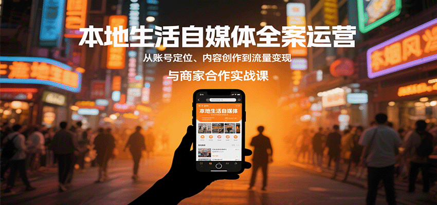 本地生活自媒体全案运营，从账号定位、内容创作到流量变现与商家合作实战课-韬哥副业项目资源网