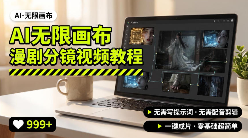 AI无限画布制作爆款漫剧分镜视频搭建教程，无需写脚本，无需制作音频，一键制作超简单-韬哥副业项目资源网