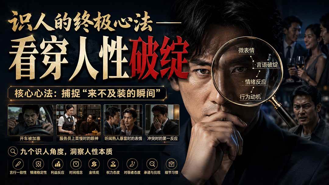 （20300期）付费文章：识人的终极心法——看穿人性破绽-韬哥副业项目资源网