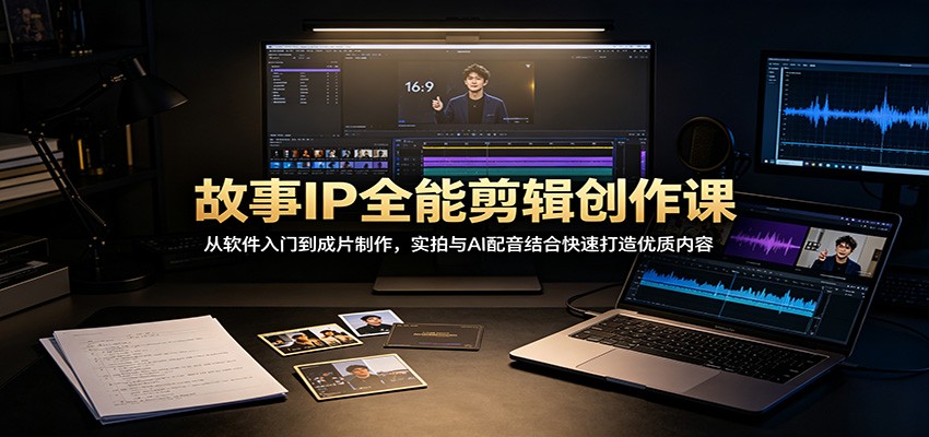 故事IP全能剪辑创作课:从软件入门到成片制作,实拍与AI配音结合快速打造优质内容-韬哥副业项目资源网