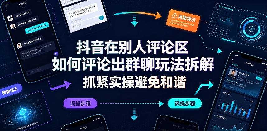 抖音在别人评论区如何评论出群聊玩法拆解，抓紧实操避免和谐-韬哥副业项目资源网