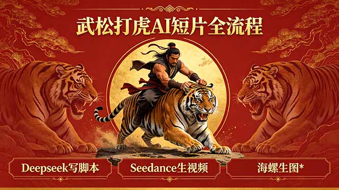 武松打虎AI短片全流程:Deepseek写脚本+Seedance生视频+海螺生图-韬哥副业项目资源网