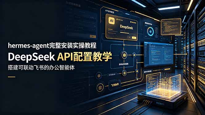 hermes-agent完整安装实操教程,DeepSeek API配置教学,搭建可联动飞书的办公智能体-韬哥副业项目资源网