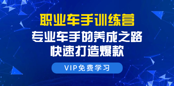(1485期)职业车手训练营:专业车手的养成之路,快速打造爆款(8节-无水印直播课)
