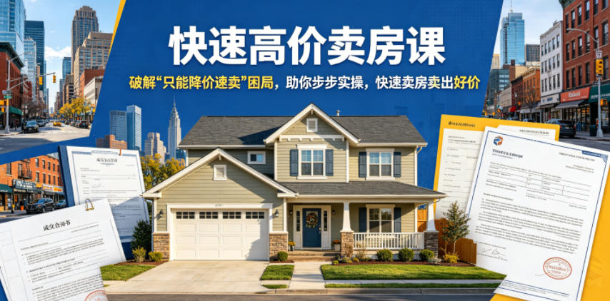 快速高价卖房课，破解“只能降价速卖”困局，助你步步实操，快速卖房卖出好价(更新2026)-韬哥副业项目资源网