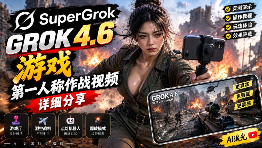 Grok 4.6也能做游戏？第一人称作战视频实测｜玩法详细讲解-韬哥副业项目资源网