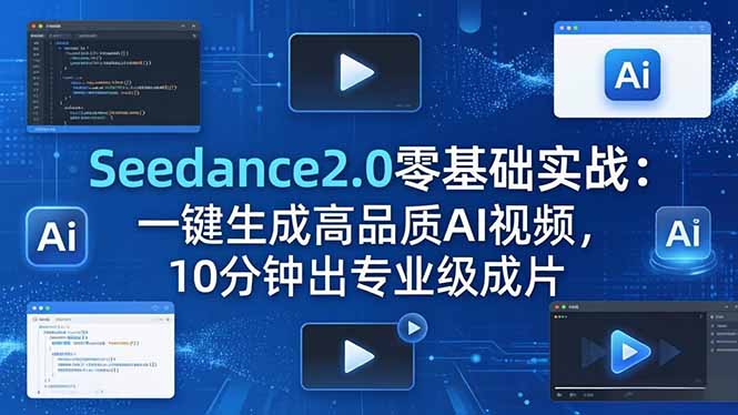Seedance2.0零基础实战：一键生成高品质AI视频，10分钟出专业级成片-韬哥副业项目资源网