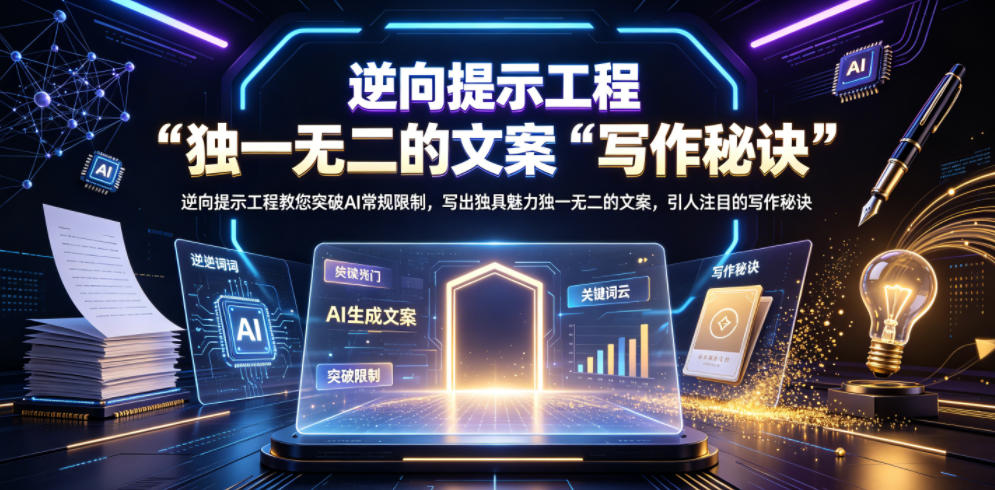 逆向提示工程教您突破AI常规限制，写出独具魅力独一无二的文案，引人注目的写作秘诀【原创双语字幕】-韬哥副业项目资源网