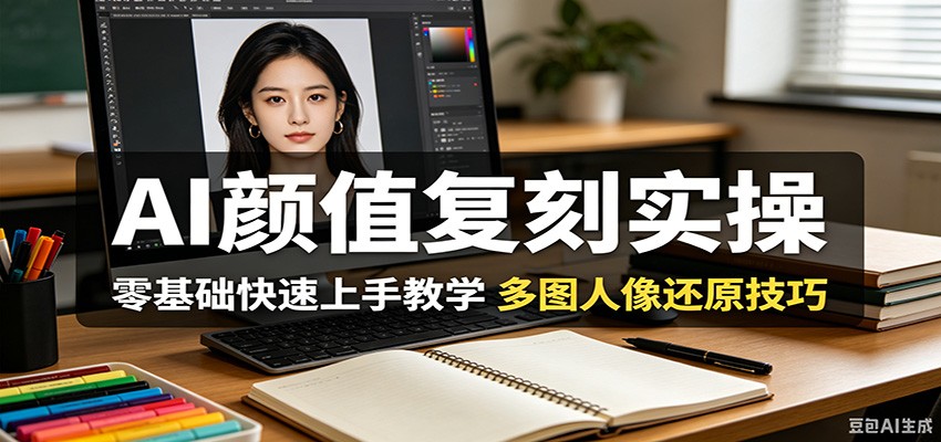 AI颜值复刻实操，零基础快速上手教学，多图人像还原技巧-韬哥副业项目资源网