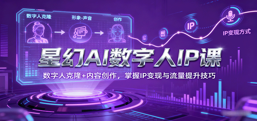 星幻AI数字人IP课，数字人克隆+内容创作，掌握IP变现与流量提升技巧-韬哥副业项目资源网