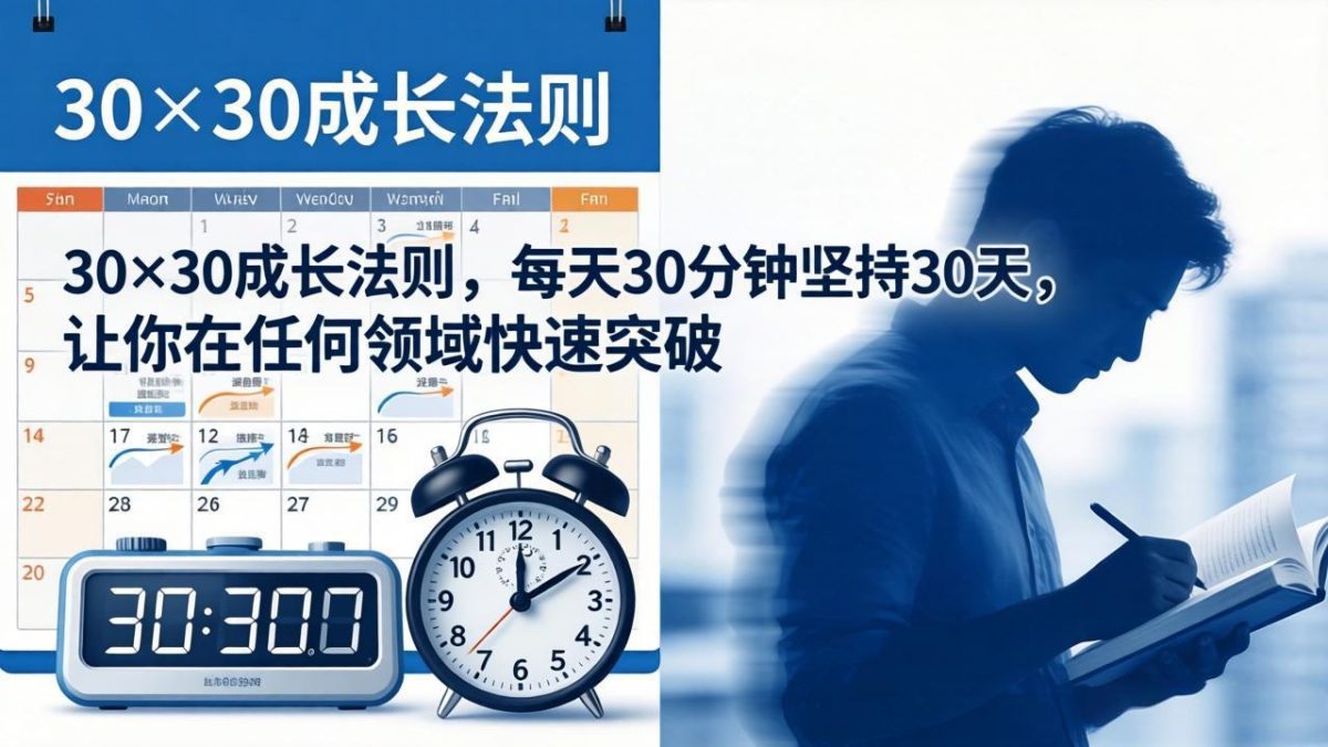 付费文章：30×30成长法则，每天30分钟坚持30天，让你在任何领域快速突破-韬哥副业项目资源网