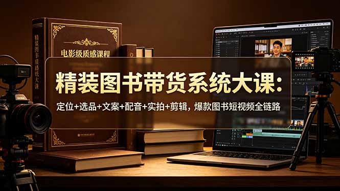 精装图书带货系统大课：定位+选品+文案+配音+实拍+剪辑，爆款图书短视频全链路-韬哥副业项目资源网
