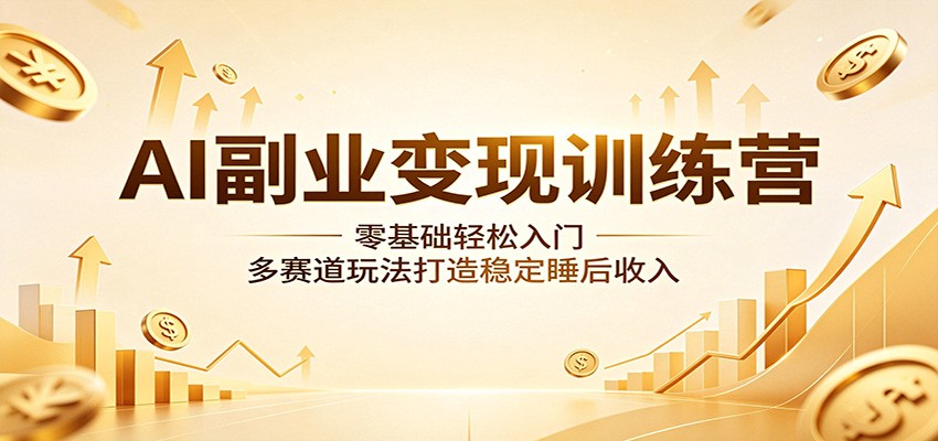 AI副业变现训练营：零基础轻松入门，多赛道玩法打造稳定睡后收入-韬哥副业项目资源网