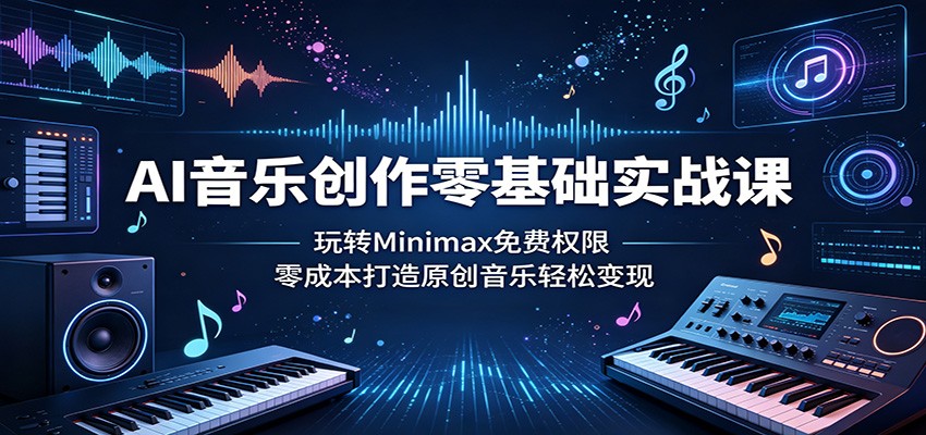 AI音乐创作零基础实战课：玩转Minimax免费权限，零成本打造原创音乐轻松变现-韬哥副业项目资源网