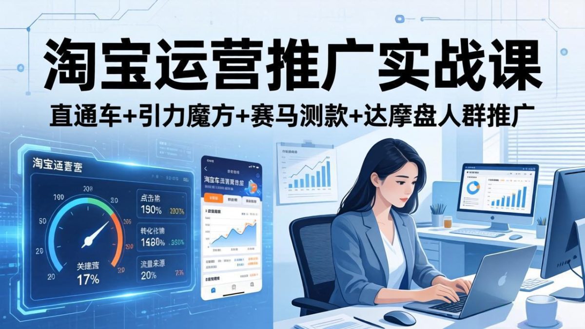 淘宝运营推广实战课(更新26年4月-韬哥副业项目资源网