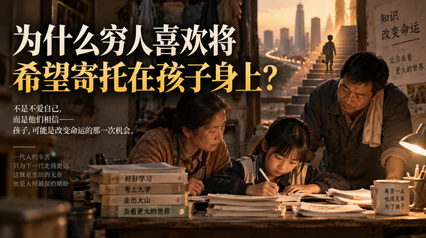 某社群精品文章：为什么穷人喜欢将希望寄托在孩子身上？-韬哥副业项目资源网