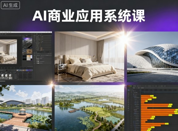 AI商业应用系统课，室内-软装-建筑-景观，智能设计+效果图+动画画实战-韬哥副业项目资源网
