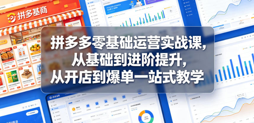 拼多多零基础运营实战课，从基础到进阶提升，从开店到爆单一站式教学-韬哥副业项目资源网