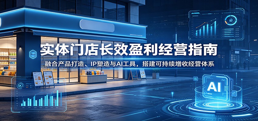 实体门店长效盈利经营指南：融合产品打造、IP塑造与AI工具，搭建可持续增收经营体系-韬哥副业项目资源网