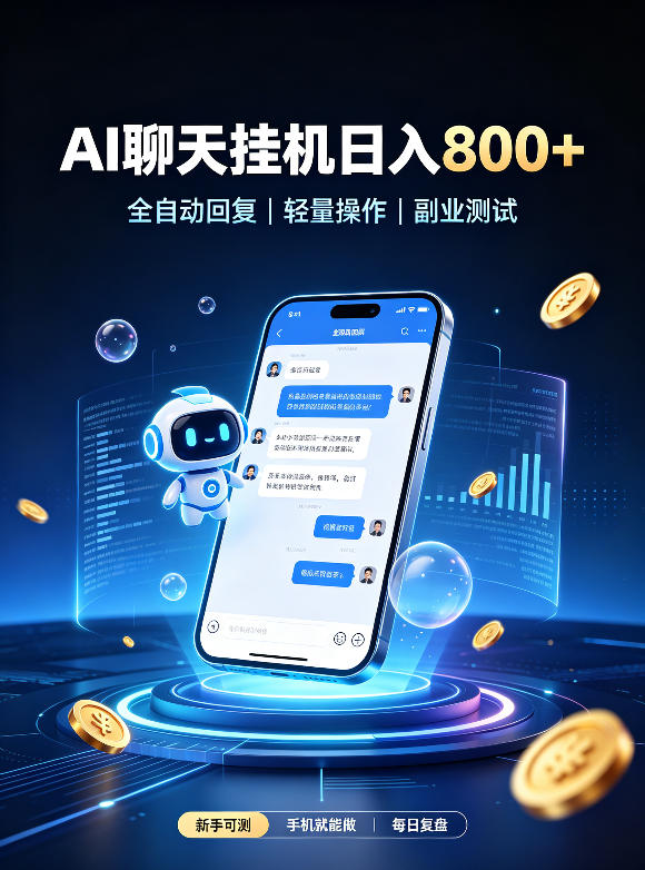 AI聊天挂G项目，日入800+，适用个人副业，工作室矩阵操作，无需真人实时值守【揭秘】-韬哥副业项目资源网