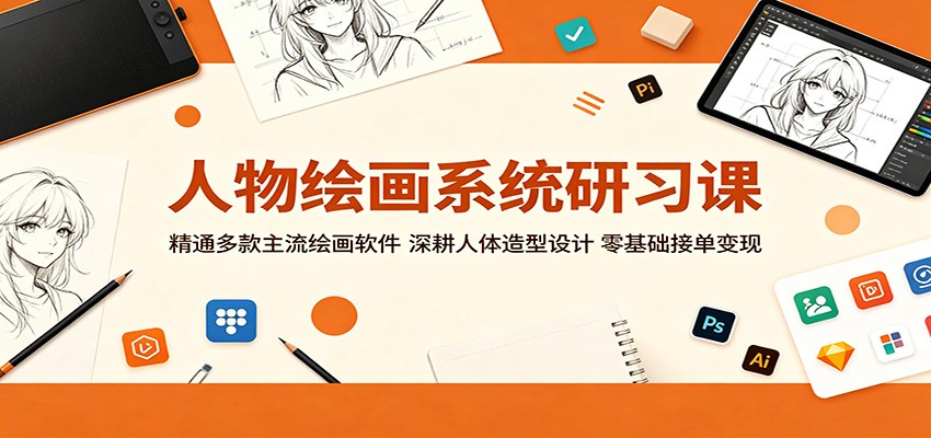 人物绘画系统研习课：精通多款主流绘画软件，深耕人体造型设计，零基础接单变现-韬哥副业项目资源网