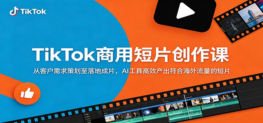 TikTok商用短片创作课：从客户需求策划至落地成片，AI工具高效产出符合海外流量的短片-韬哥副业项目资源网